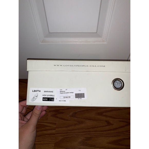 EUC Lovely People Patent Leather/Suede Wedges - Picture 3 of 6